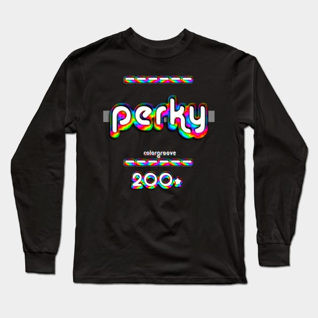 Perky 2000 ColorGroove Retro-Rainbow-Tube nostalgia (wf) Long Sleeve T-Shirt by Blackout Design